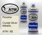 Preview: Porsche, Crystal Silver Metallic, A7W / 8E: 400ml Sprühdose + 400ml Klarlack - Set, von ATW Autoteile West.